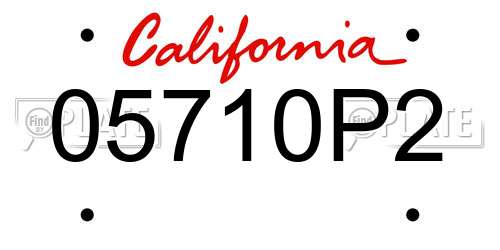 05710P2 California License Plate