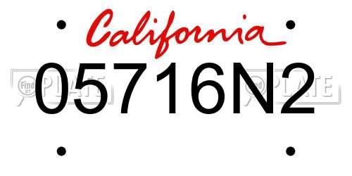 05716N2 California License Plate