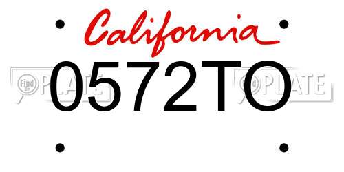 0572TO California License Plate