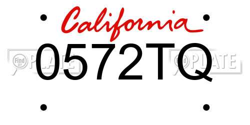0572TQ California License Plate