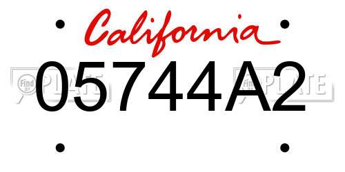 05744A2 California License Plate