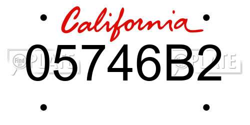 05746B2 California License Plate