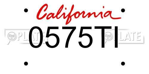 0575TI California License Plate