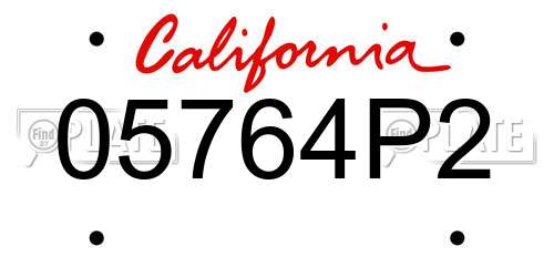 05764P2 California License Plate