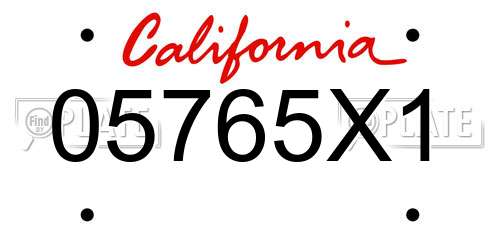 05765X1 California License Plate