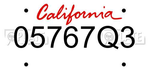 05767Q3 California License Plate