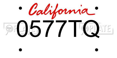 0577TQ California License Plate