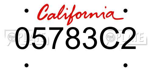 05783C2 California License Plate