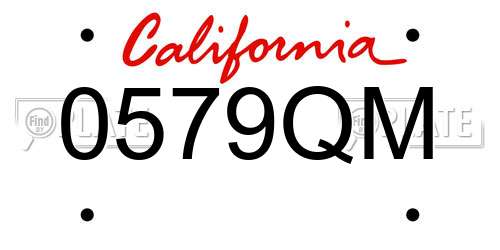 0579QM California License Plate