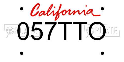 057TTO California License Plate