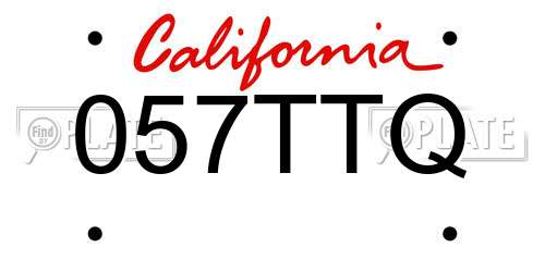 057TTQ California License Plate