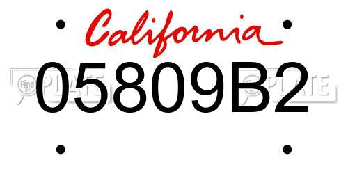 05809B2 California License Plate