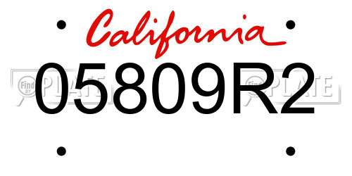 05809R2 California License Plate