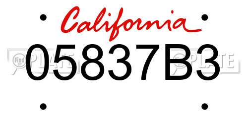 05837B3 California License Plate