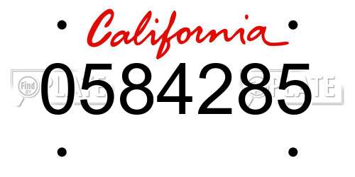 0584285 California License Plate