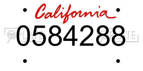 0584288 California License Plate