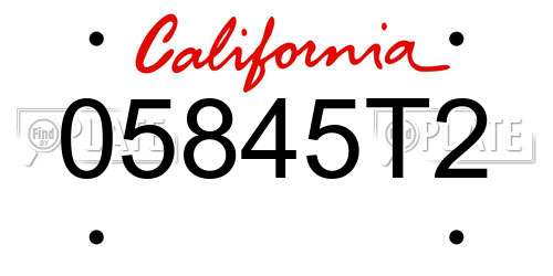 05845T2 California License Plate
