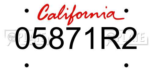 05871R2 California License Plate