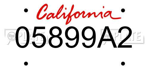 05899A2 California License Plate