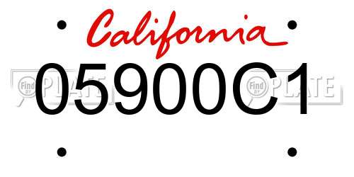 05900C1 California License Plate