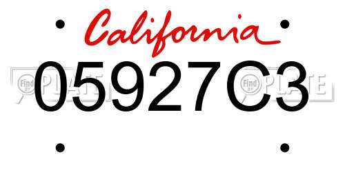 05927C3 California License Plate