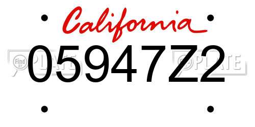 05947Z2 California License Plate