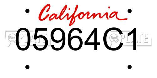 05964C1 California License Plate
