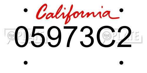 05973C2 California License Plate