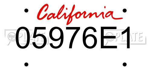 05976E1 California License Plate