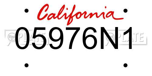 05976N1 California License Plate