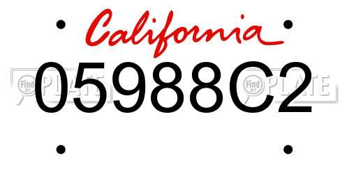 05988C2 California License Plate