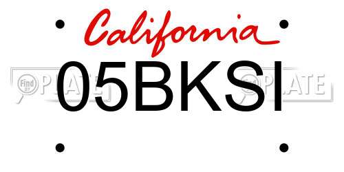 05BKSI California License Plate