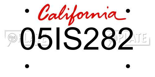05IS282 California License Plate