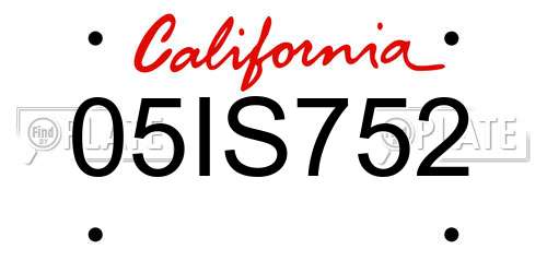 05IS752 California License Plate
