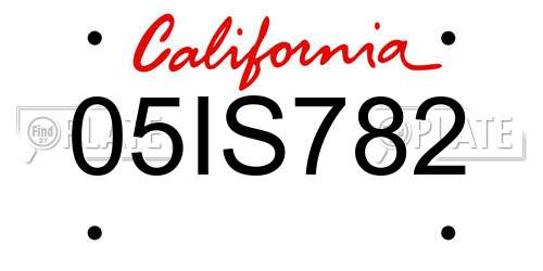 05IS782 California License Plate