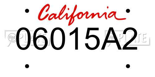06015A2 California License Plate
