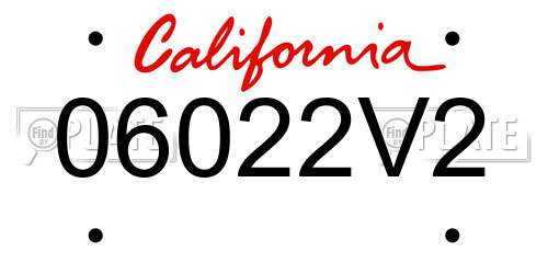 06022V2 California License Plate