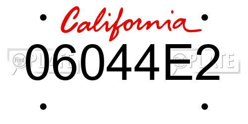 06044E2 California License Plate