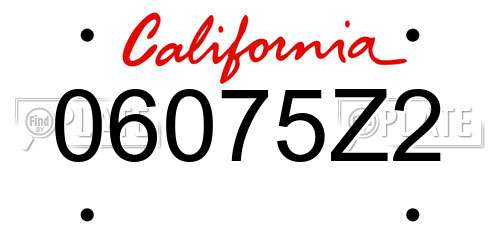 06075Z2 California License Plate