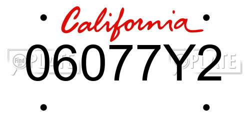 06077Y2 California License Plate