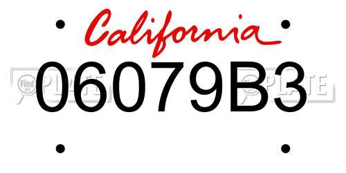 06079B3 California License Plate