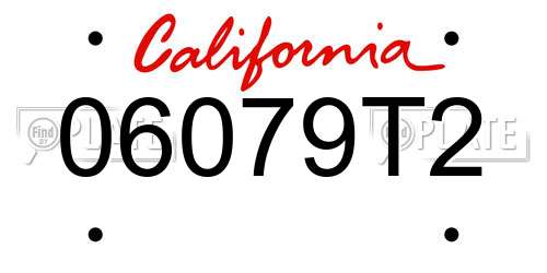06079T2 California License Plate