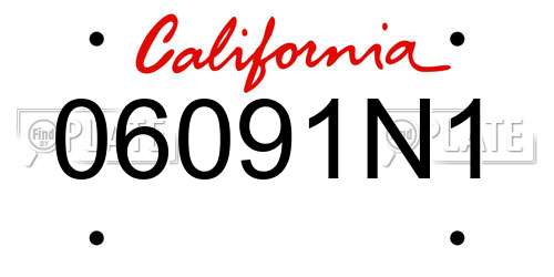 06091N1 California License Plate