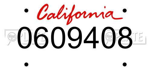 0609408 California License Plate