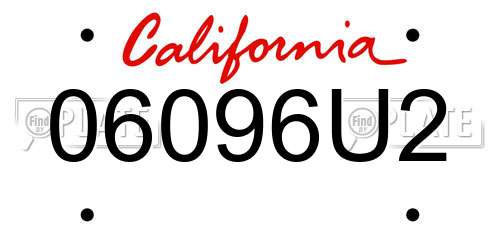 06096U2 California License Plate