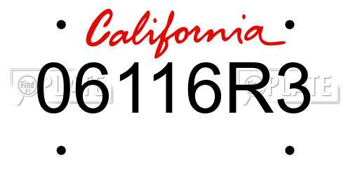 06116R3 California License Plate