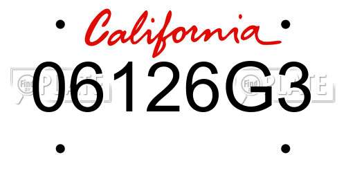 06126G3 California License Plate