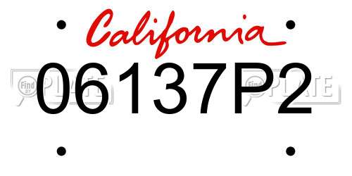06137P2 California License Plate