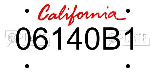 06140B1 California License Plate