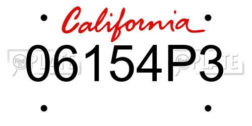 06154P3 California License Plate